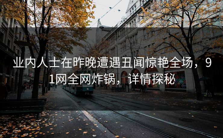 业内人士在昨晚遭遇丑闻惊艳全场，91网全网炸锅，详情探秘
